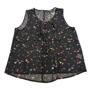 1010 Women's Bird Print Tank Tap in Multi, Size XL
